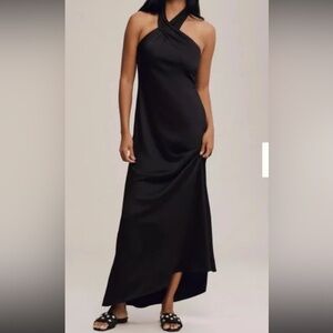 BHLDN ruby twist halter satin gown
